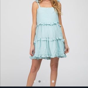 Blue plaid Maternity dress